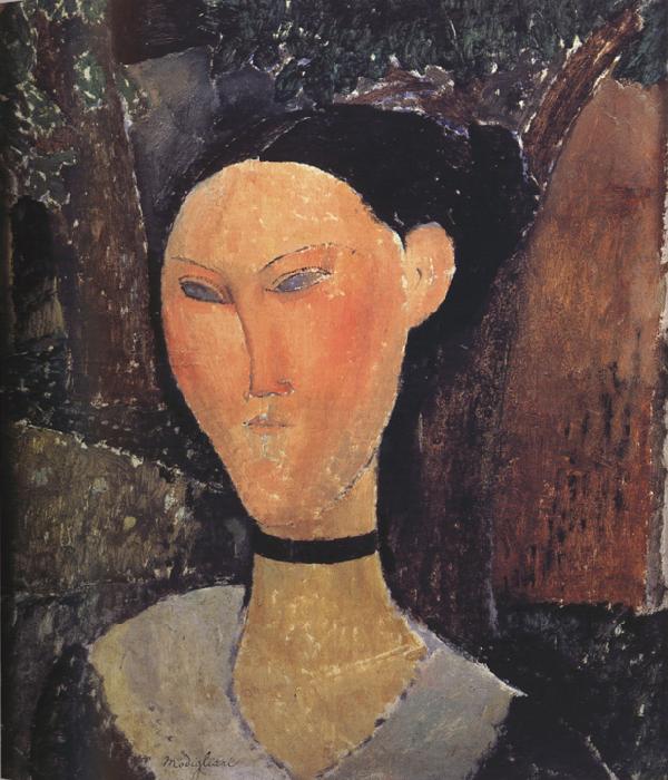 Amedeo Modigliani Woman with a Velvert Ribbon (mk39) oil painting image